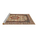 Sideview of Machine Washable Traditional Dark Sienna Brown Rug, wshtr420