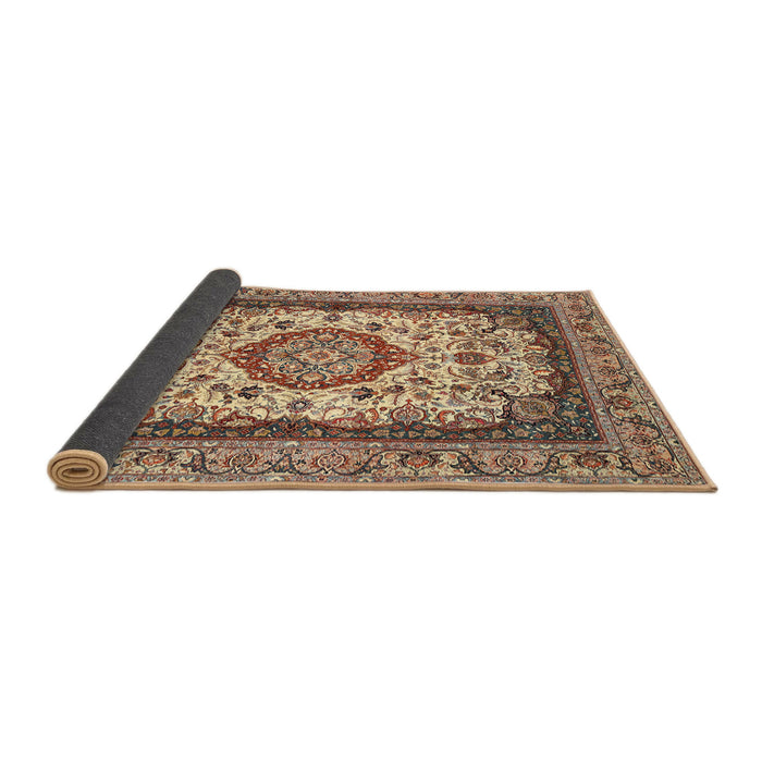 Sideview of Traditional Dark Sienna Brown Medallion Rug, tr420