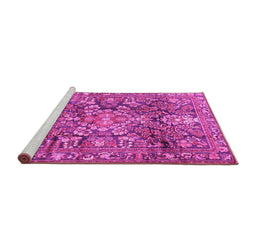 Sideview of Machine Washable Persian Pink Traditional Rug, wshtr4200pnk