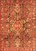 Serging Thickness of Machine Washable Persian Orange Traditional Area Rugs, wshtr4200org