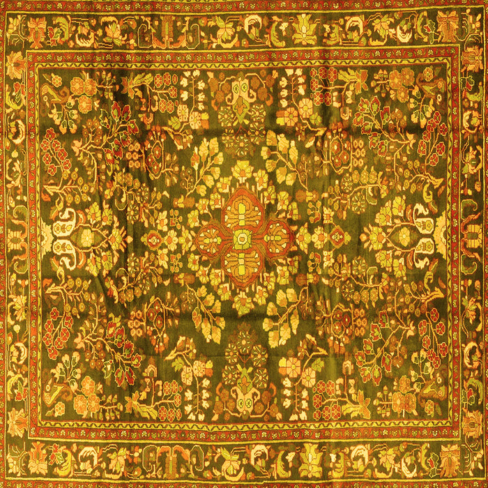 Square Persian Yellow Traditional Rug, tr4200yw