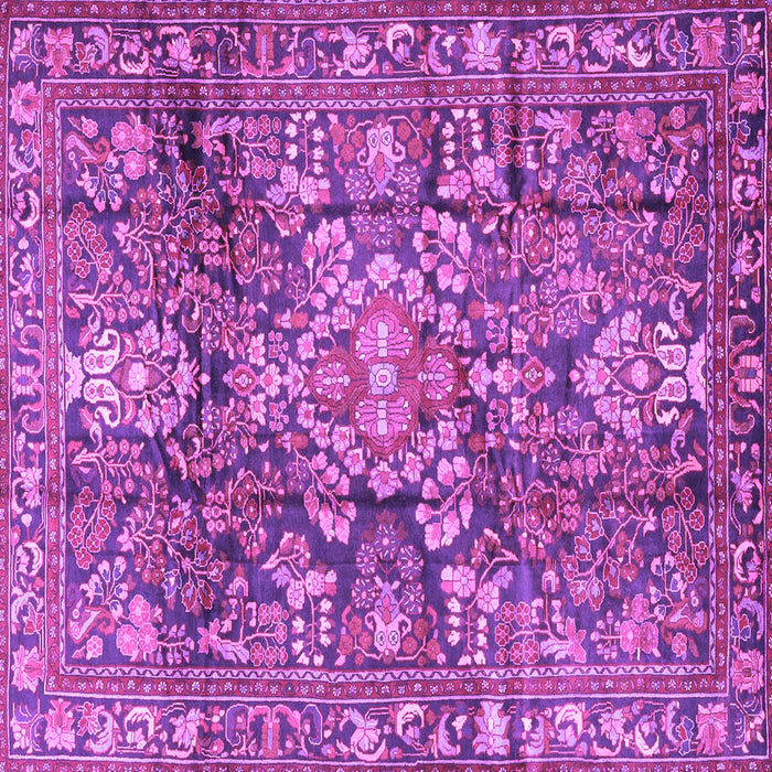 Square Machine Washable Persian Purple Traditional Area Rugs, wshtr4200pur