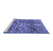 Sideview of Machine Washable Persian Blue Traditional Rug, wshtr4200blu