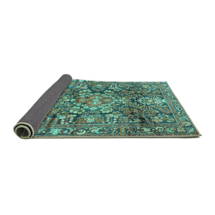 Sideview of Persian Turquoise Traditional Rug, tr4200turq