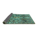 Sideview of Persian Turquoise Traditional Rug, tr4200turq