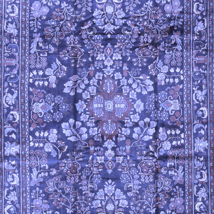 Machine Washable Persian Blue Traditional Rug, wshtr4200blu