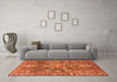 Machine Washable Persian Orange Traditional Area Rugs in a Living Room, wshtr4200org