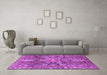 Machine Washable Persian Purple Traditional Area Rugs in a Living Room, wshtr4200pur