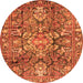 Machine Washable Persian Orange Traditional Area Rugs, wshtr4200org