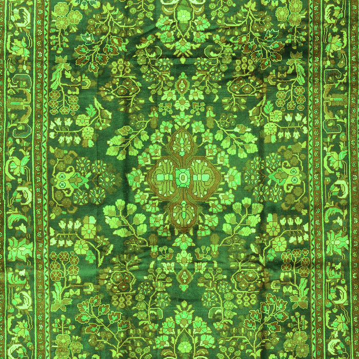 Serging Thickness of Machine Washable Persian Green Traditional Area Rugs, wshtr4200grn