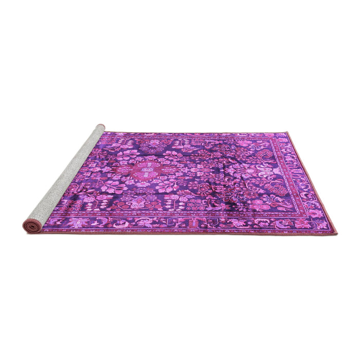 Sideview of Machine Washable Persian Purple Traditional Area Rugs, wshtr4200pur