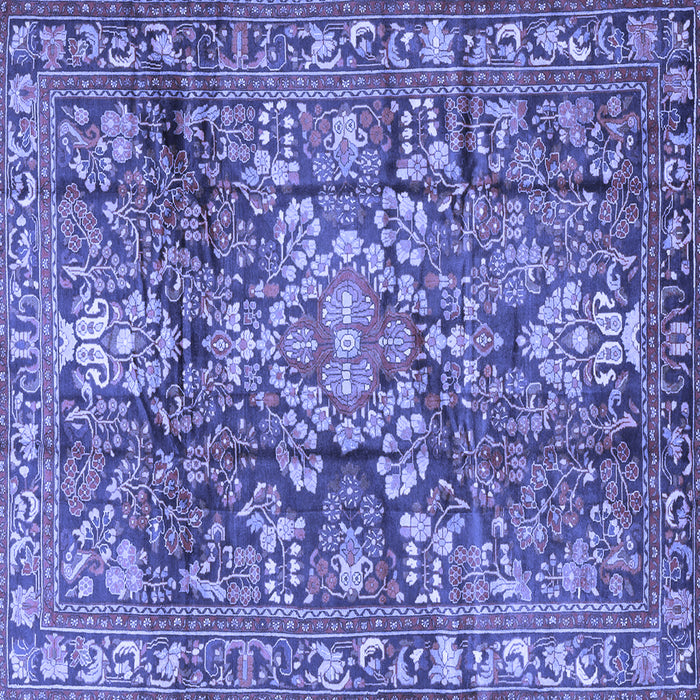 Square Persian Blue Traditional Rug, tr4200blu