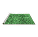 Sideview of Machine Washable Persian Emerald Green Traditional Area Rugs, wshtr4200emgrn