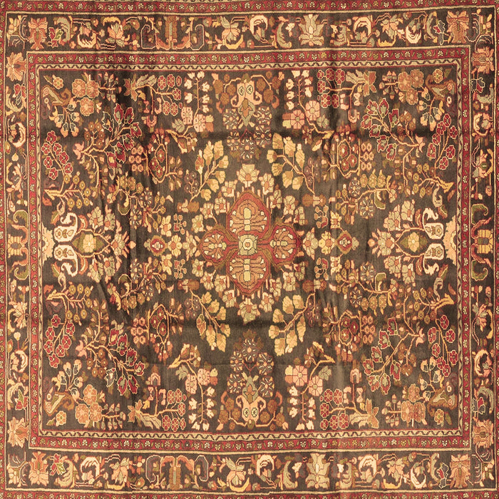 Square Machine Washable Persian Brown Traditional Rug, wshtr4200brn