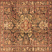 Square Machine Washable Persian Brown Traditional Rug, wshtr4200brn