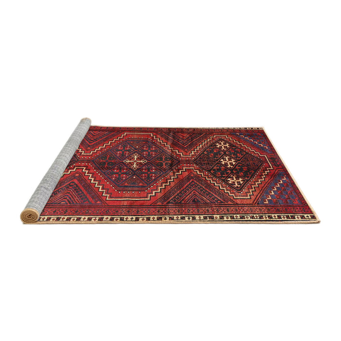 Sideview of Machine Washable Traditional Sienna Brown Rug, wshtr4201