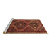 Sideview of Machine Washable Persian Brown Traditional Rug, wshtr4201brn