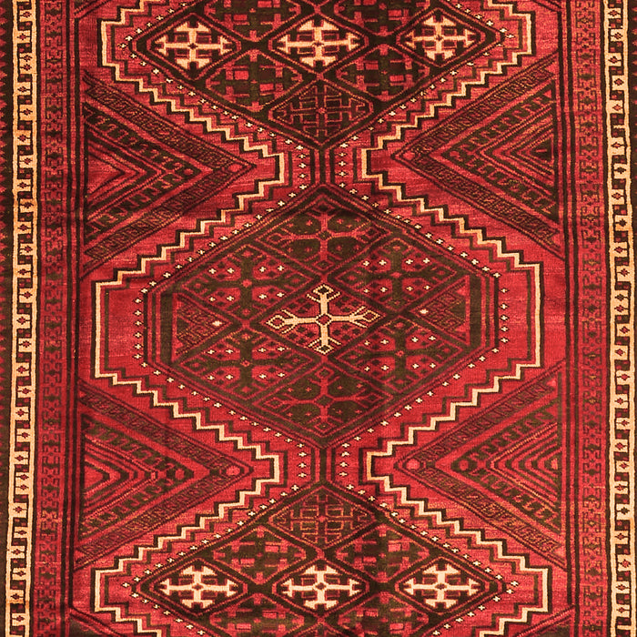 Serging Thickness of Machine Washable Persian Orange Traditional Area Rugs, wshtr4201org