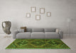 Machine Washable Persian Green Traditional Area Rugs in a Living Room,, wshtr4201grn