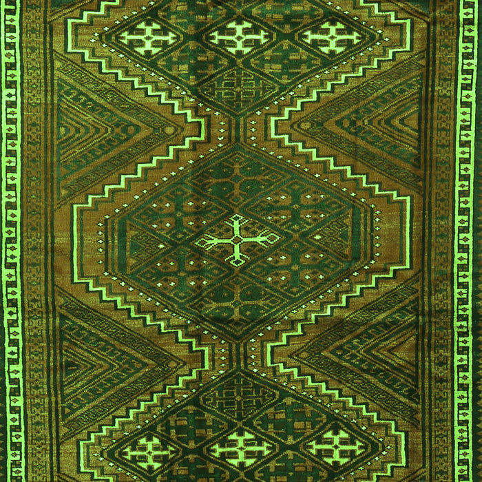 Serging Thickness of Machine Washable Persian Green Traditional Area Rugs, wshtr4201grn