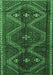 Machine Washable Persian Emerald Green Traditional Area Rugs, wshtr4201emgrn