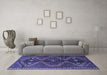 Machine Washable Persian Blue Traditional Rug in a Living Room, wshtr4201blu