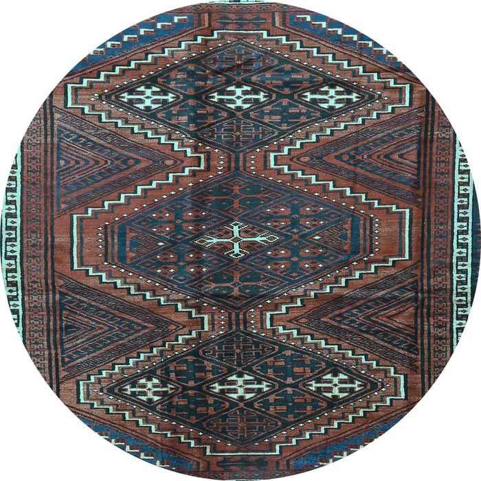 Round Machine Washable Persian Light Blue Traditional Rug, wshtr4201lblu