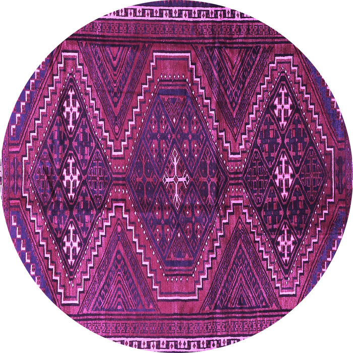 Round Machine Washable Persian Purple Traditional Area Rugs, wshtr4201pur