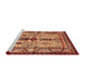 Sideview of Machine Washable Traditional Sand Brown Rug, wshtr4202