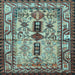 Square Persian Light Blue Traditional Rug, tr4202lblu