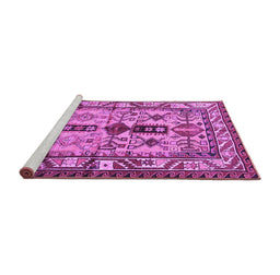 Sideview of Machine Washable Persian Purple Traditional Area Rugs, wshtr4202pur