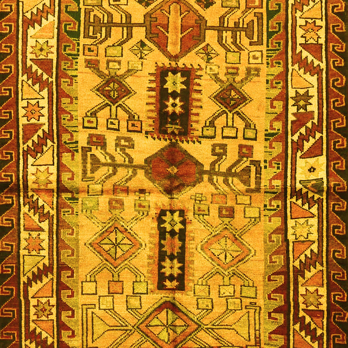 Machine Washable Persian Yellow Traditional Rug, wshtr4202yw