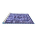 Sideview of Machine Washable Persian Blue Traditional Rug, wshtr4202blu