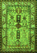 Serging Thickness of Machine Washable Persian Green Traditional Area Rugs, wshtr4202grn