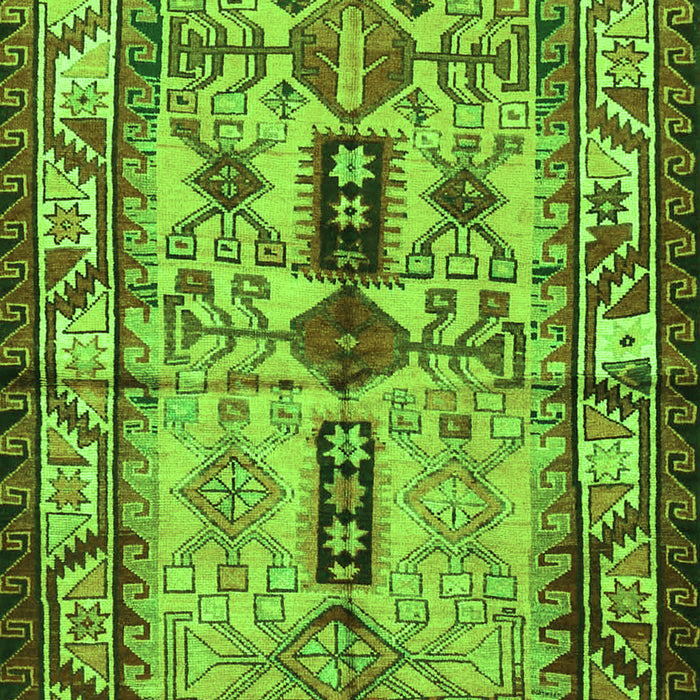 Serging Thickness of Machine Washable Persian Green Traditional Area Rugs, wshtr4202grn