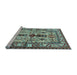 Sideview of Machine Washable Persian Light Blue Traditional Rug, wshtr4202lblu