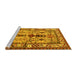 Sideview of Machine Washable Persian Yellow Traditional Rug, wshtr4202yw