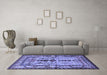 Machine Washable Persian Blue Traditional Rug in a Living Room, wshtr4202blu