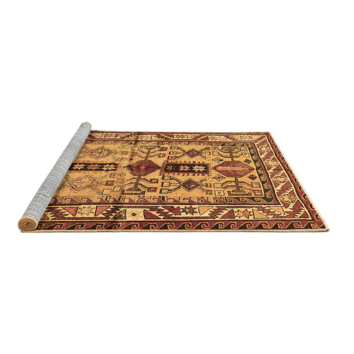 Sideview of Machine Washable Persian Brown Traditional Rug, wshtr4202brn