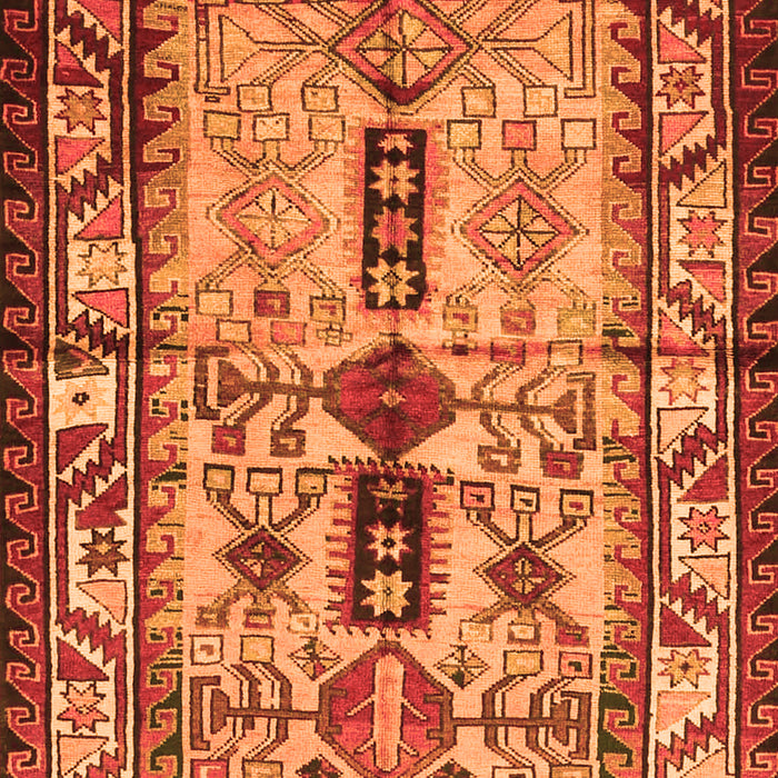 Serging Thickness of Machine Washable Persian Orange Traditional Area Rugs, wshtr4202org