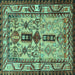 Square Persian Turquoise Traditional Rug, tr4202turq