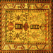 Square Persian Yellow Traditional Rug, tr4202yw