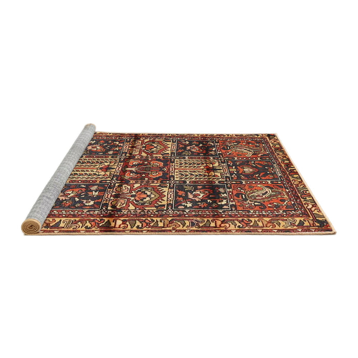 Sideview of Machine Washable Traditional Saffron Red Rug, wshtr4203