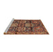 Sideview of Machine Washable Traditional Saffron Red Rug, wshtr4203