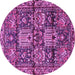 Round Persian Purple Traditional Rug, tr4203pur