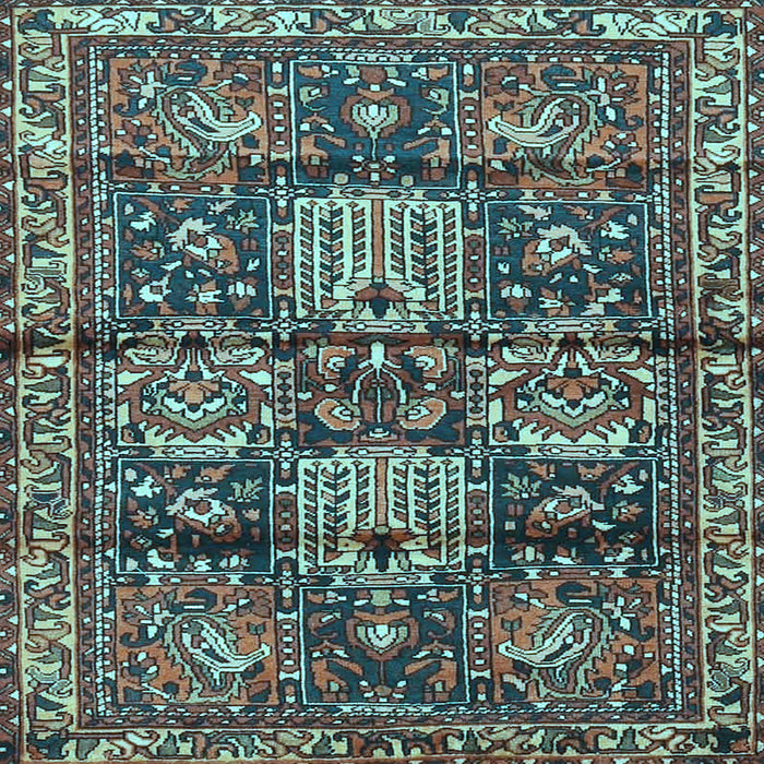 Square Machine Washable Persian Light Blue Traditional Rug, wshtr4203lblu