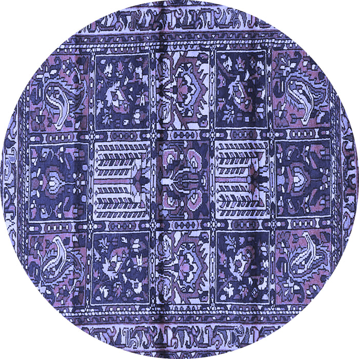 Round Persian Blue Traditional Rug, tr4203blu