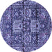 Round Persian Blue Traditional Rug, tr4203blu