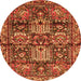 Square Persian Orange Traditional Rug, tr4203org