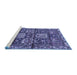 Sideview of Machine Washable Persian Blue Traditional Rug, wshtr4203blu